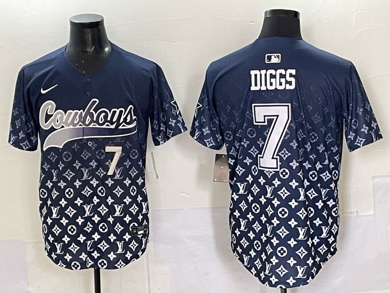 Men 2025 Dallas Cowboys #7 Diggs Drak blue Nike Limited NFL Jersey style 033